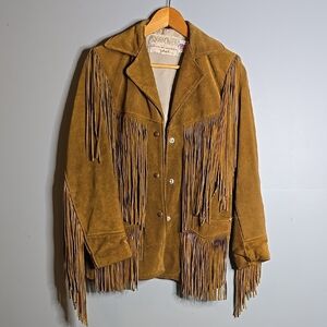 Scott Vintage western tassle suede jacket size 10 women's